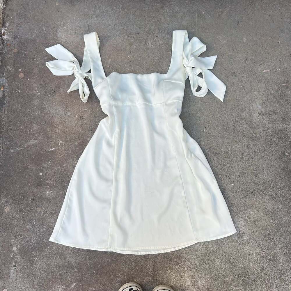 Urban Outfitters Coquette Cottagecore Satin Tie Back Mini Dress